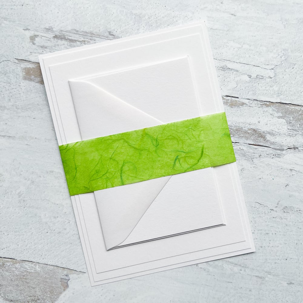 Spring Green Belly Bands | Thai Mulberry Paper