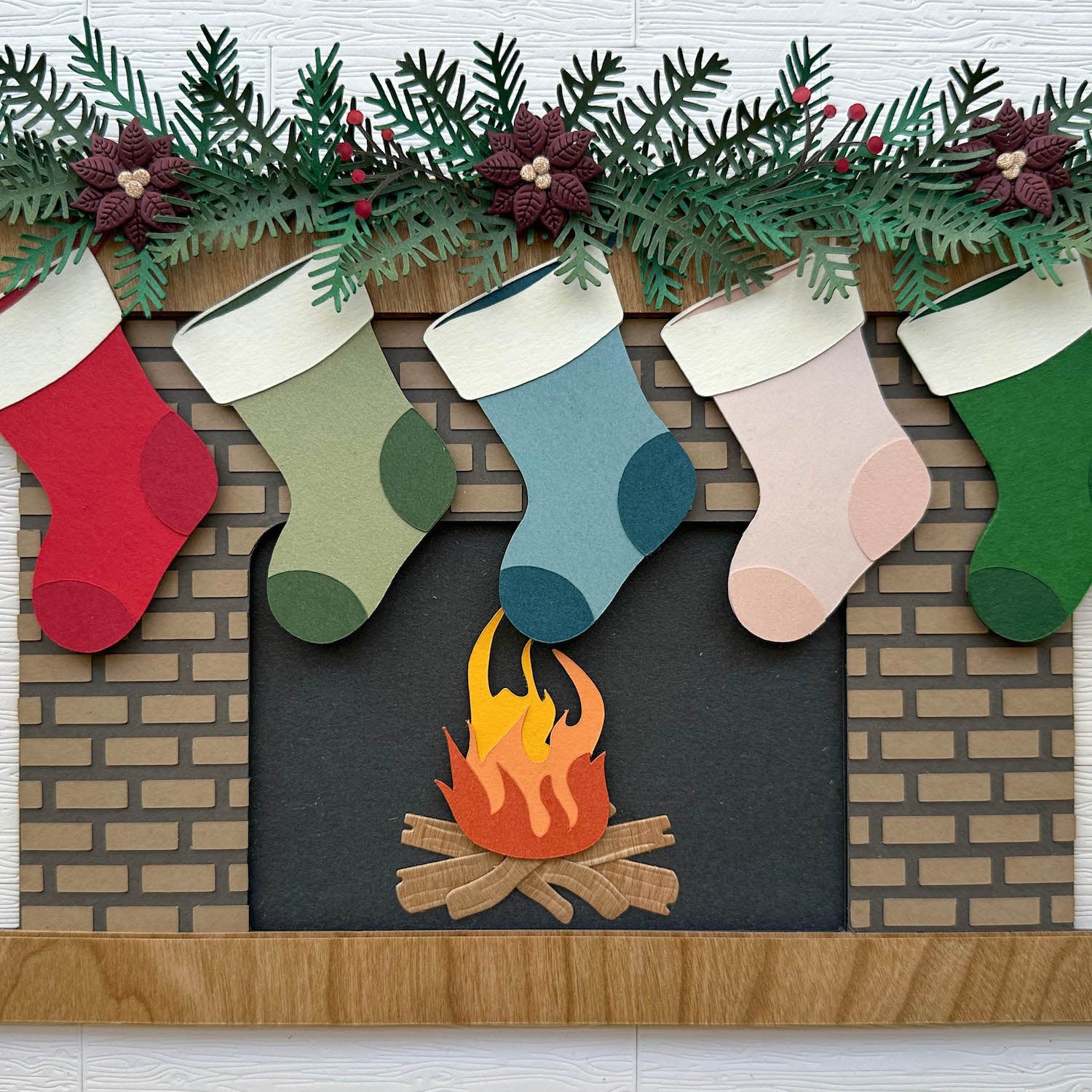 holiday stockings fireplace
