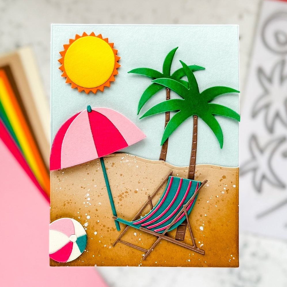 summer beach scene handmade greeting card