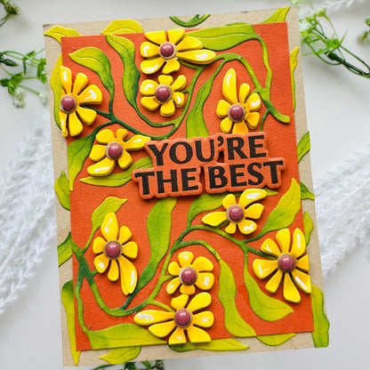 Sunflower vines autumn card