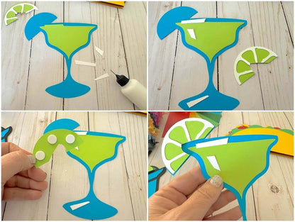 assembling paper margarita die cut layers