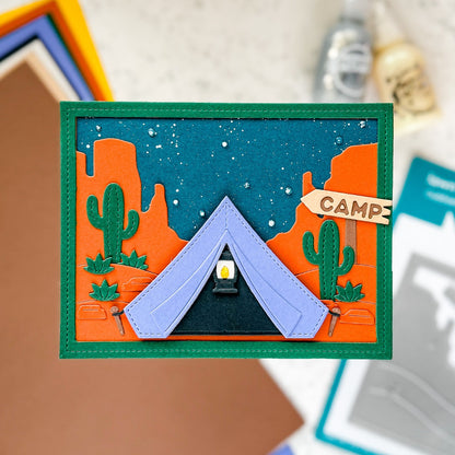 desert camping handmade card