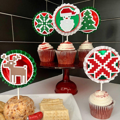 ugly sweater Christmas food toppers