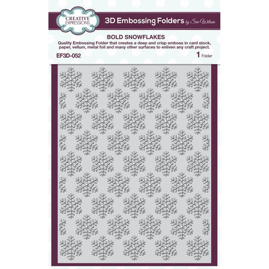 3D Embossing Folder - Bold Snowflakes