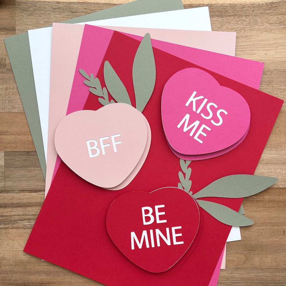 Materica Cardstock Valentine Themed Greeting Card Die Cuts
