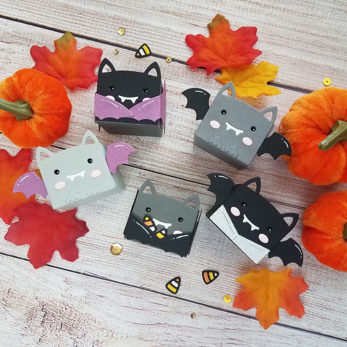 Grayscale Cardstock Collection Halloween Party Favor Boxes