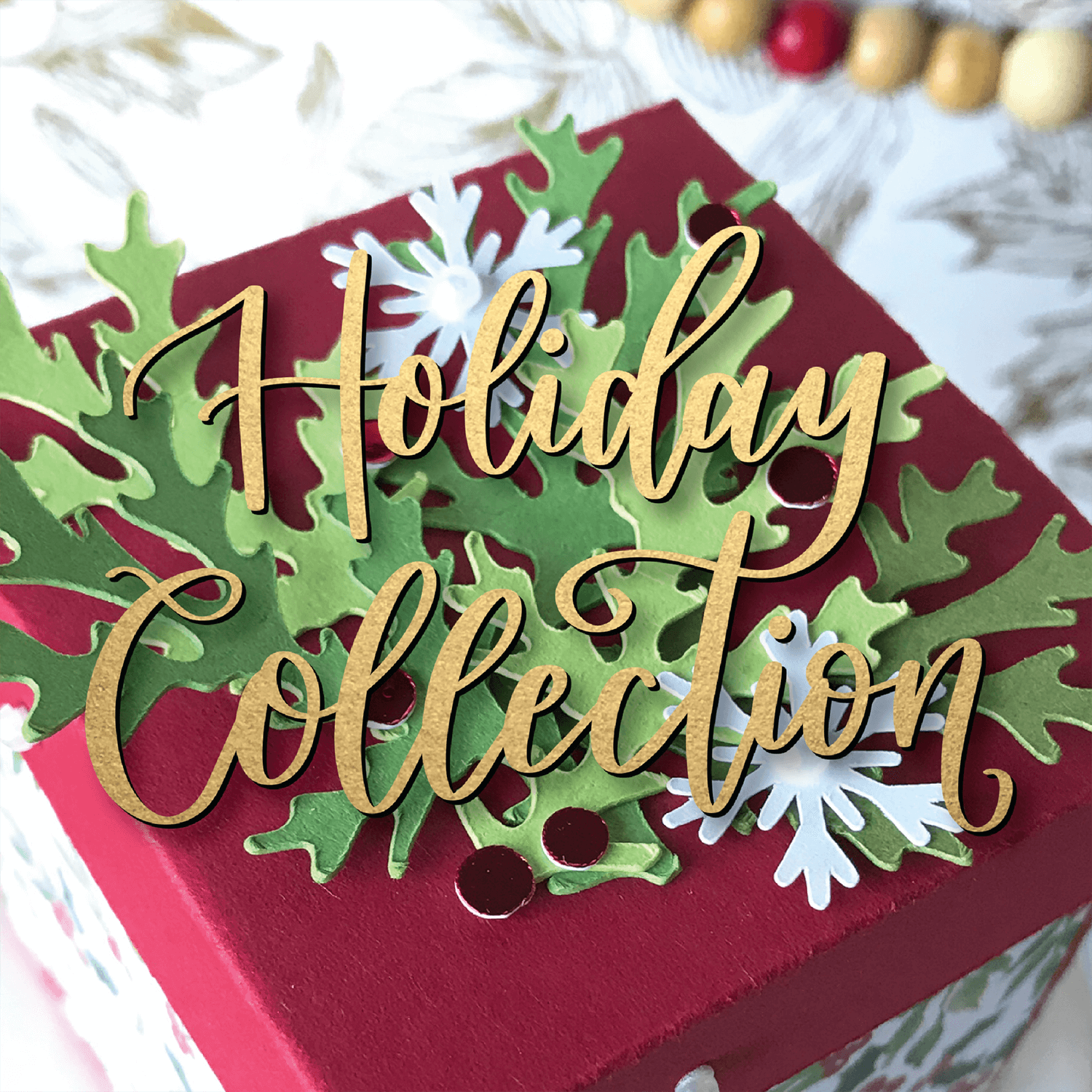 Christmas Cardstock Collection Gift Box top closeup