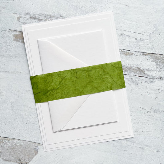 Medium Green Belly Bands | Thai Mulberry Paper - cardstock warehouse