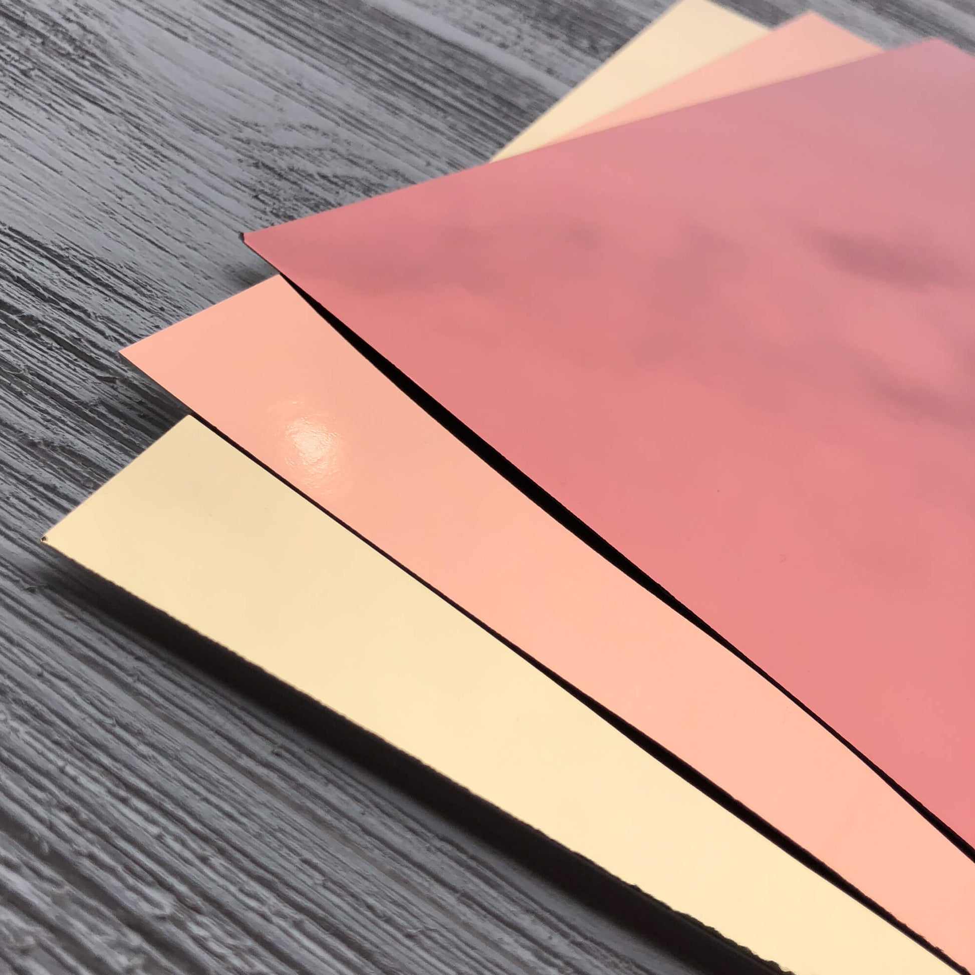 24x 350gsm Rose Gold Foil Metallic Mirror Cardstock Board Sheets