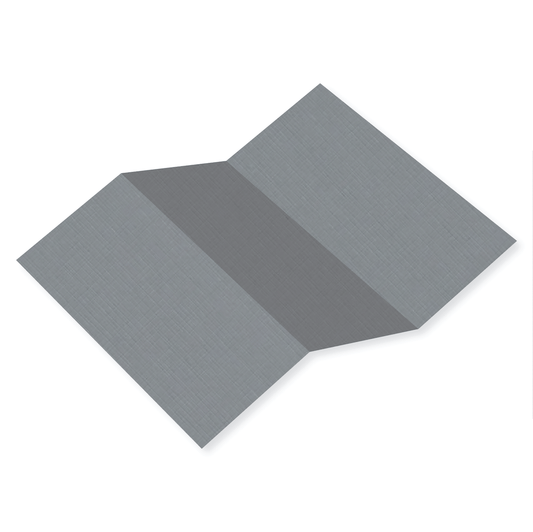 Pewter Gray Linen Tri Fold Card