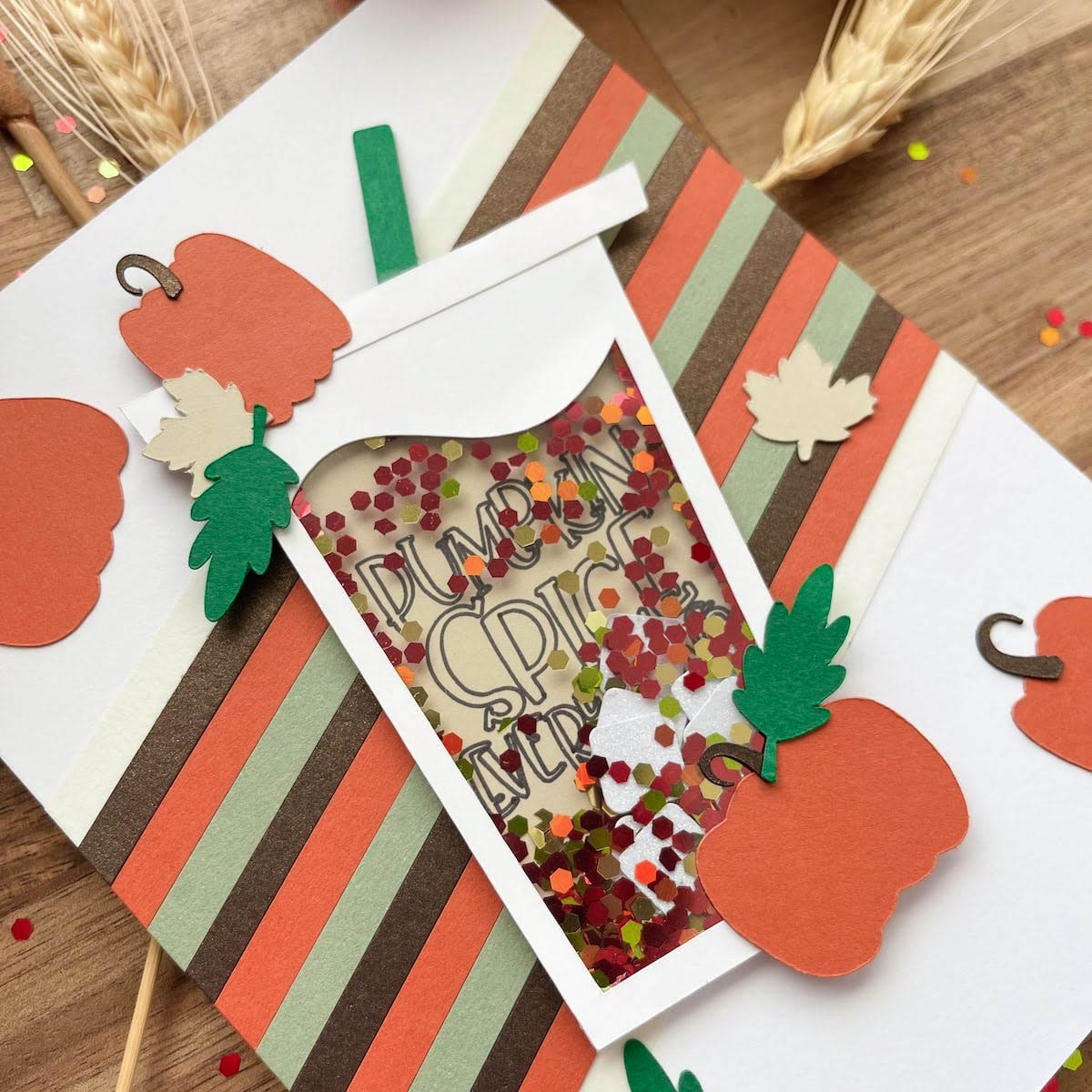 Materica Cardstock Pumpkin Spice Shaker Card