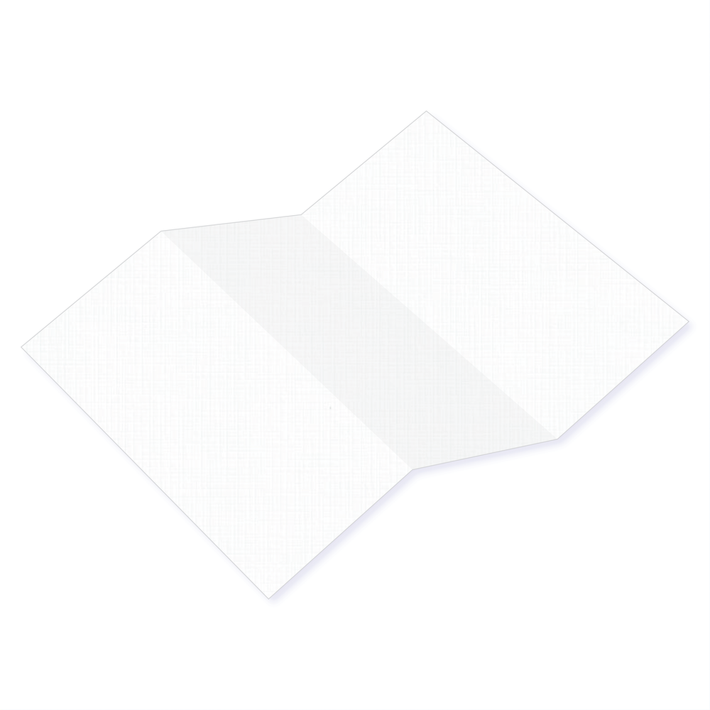 Regal White Linen Tri Fold Card