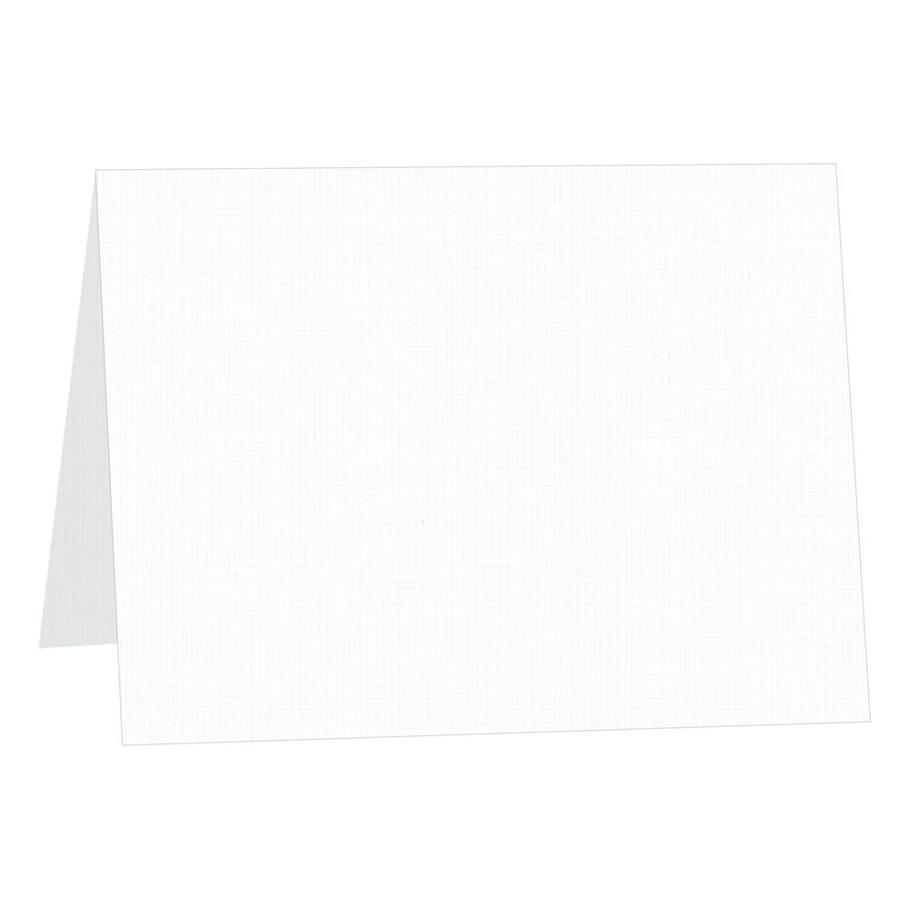 Regal White Linen Half-Fold Cards
