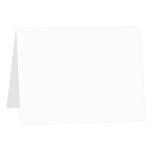 Regal White Linen Half-Fold Cards