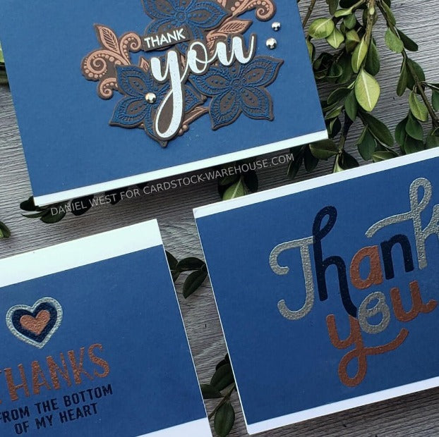 Blue Cardstock Thank you Card