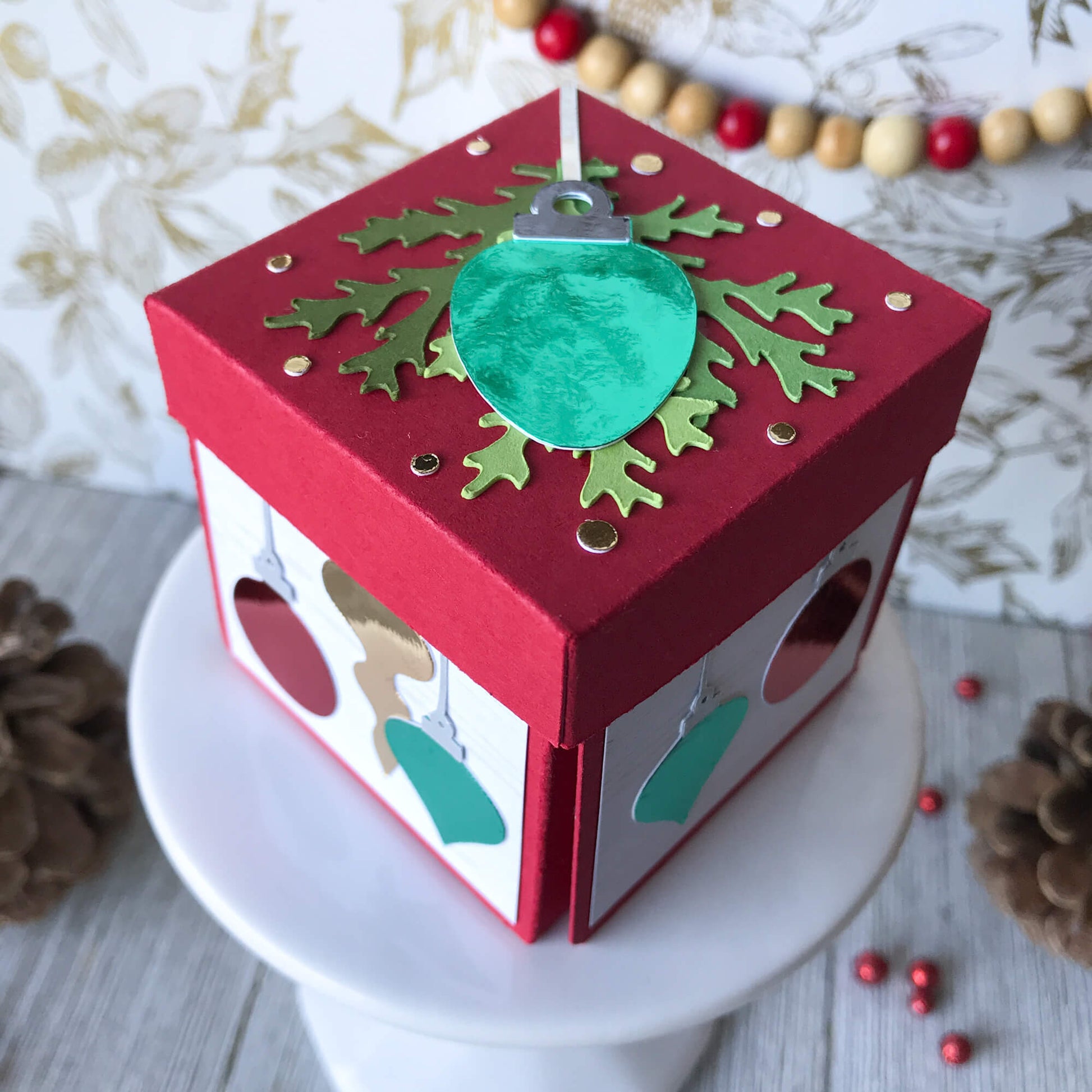 Christmas Cardstock Collection Gift Box with Mirror accents