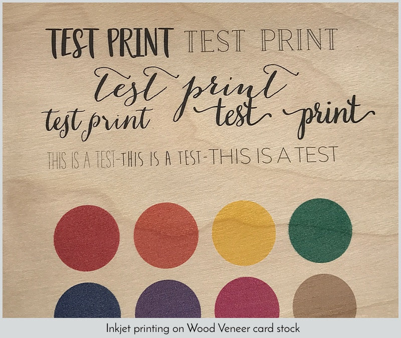 White Birch Wood Veneer Inkjet Print Test Sample